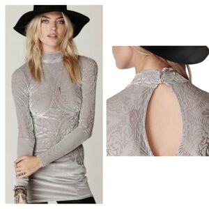 Free People Silver Burnout Le Deux Tunic Dress